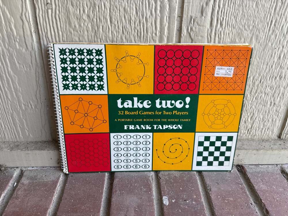 Vintage 1977 Take Two! 32 Board Games for Two Players by Frank Tapson Spiral Bou